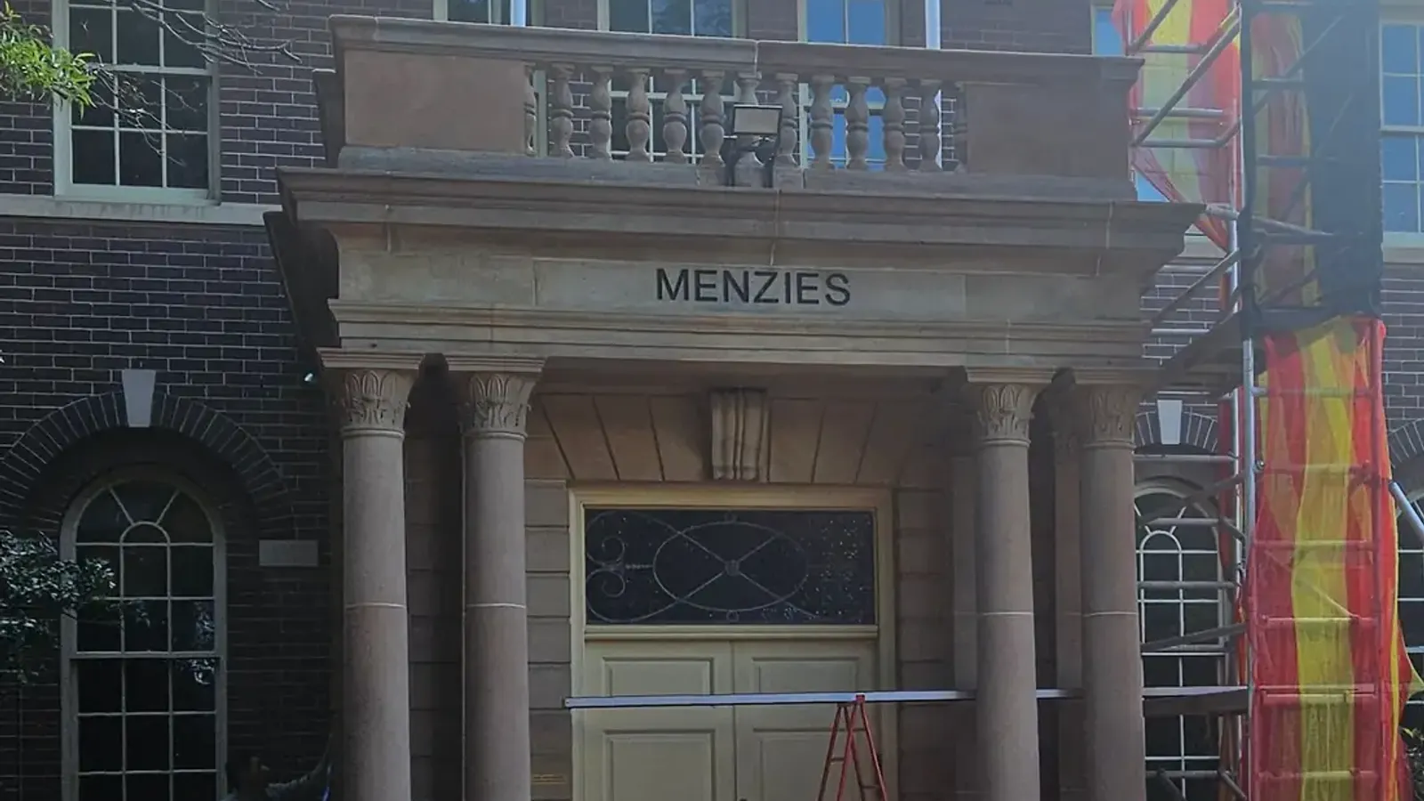 Restored heritage portico and façade detail
