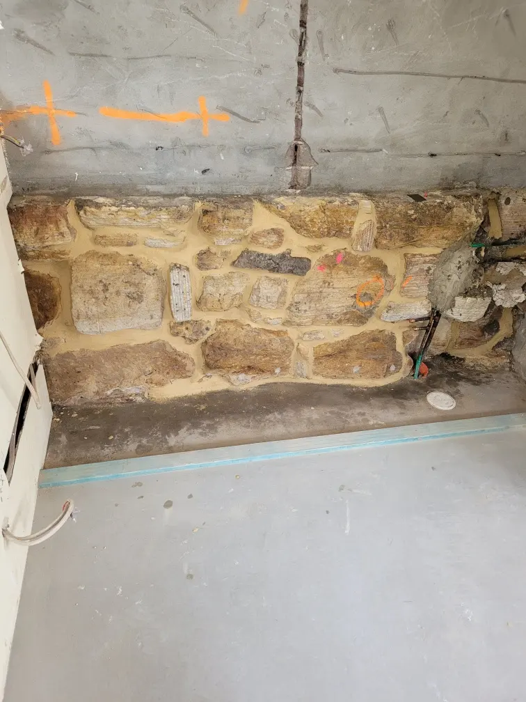Masonry after poultice removal, salt load reduced